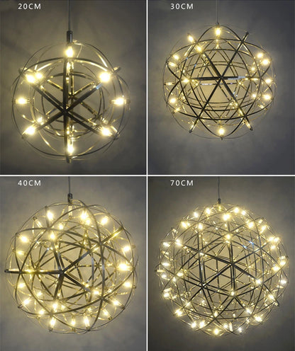 Italy Designer Assembled Spark Ball Led Chandeliers