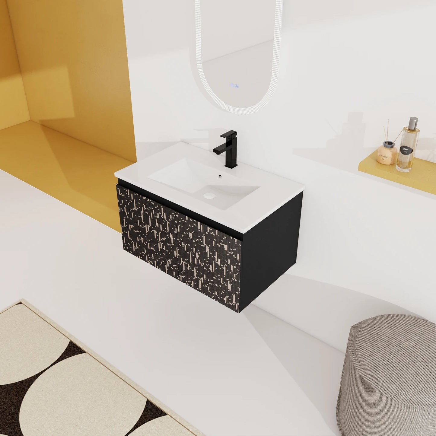 30'' Floating Wall-Mounted Bathroom Vanity With Ceramics Sink