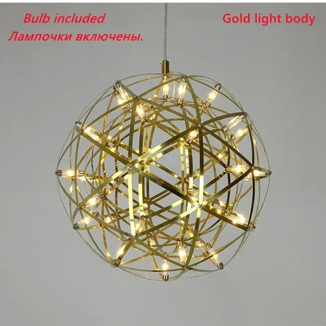Italy Designer Assembled Spark Ball Led Chandeliers