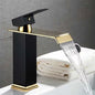 Gold and Black Waterfall Bathroom Faucet