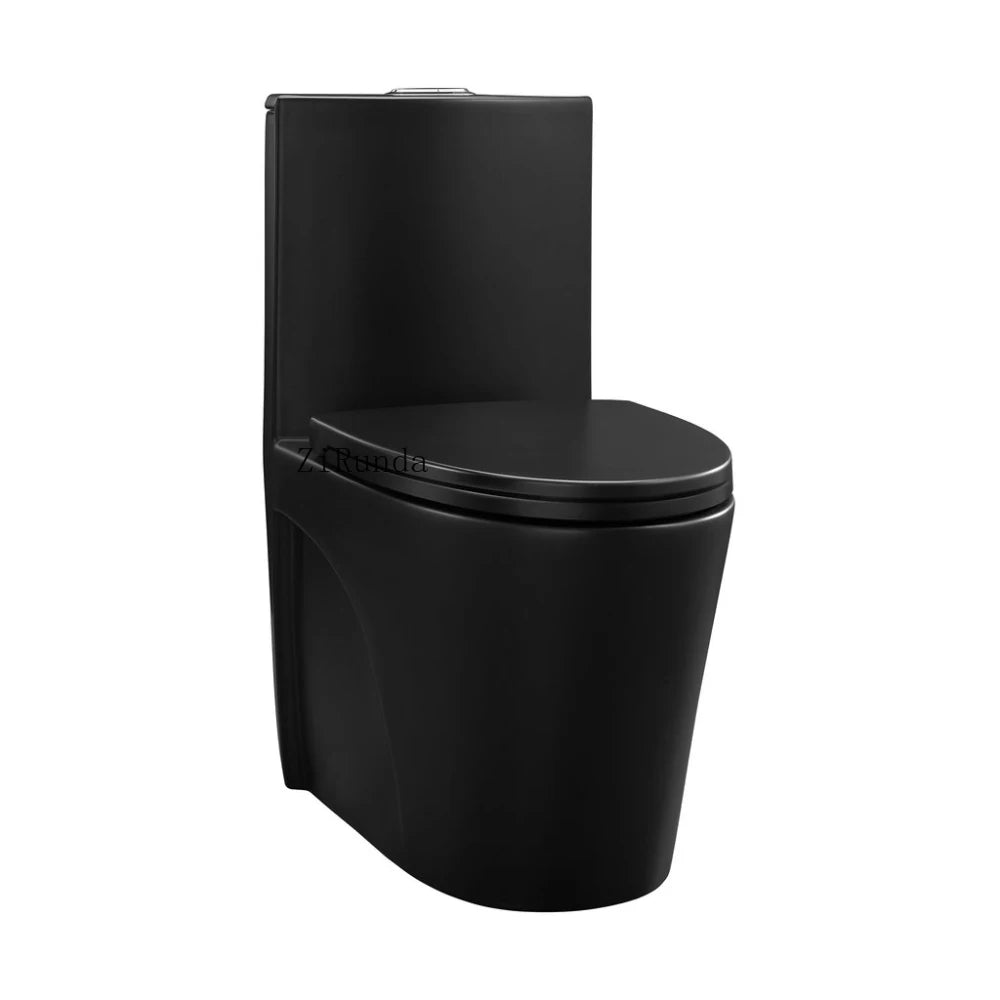 Matte Black Dual-Flush Toilet