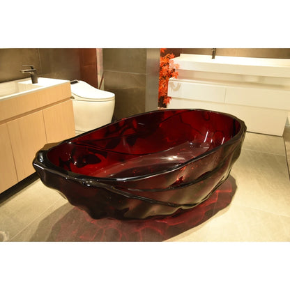 67" Freestanding Solid Surface Soaking Bathtub