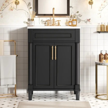 24" Bathroom Vanity with Ceramic Sink