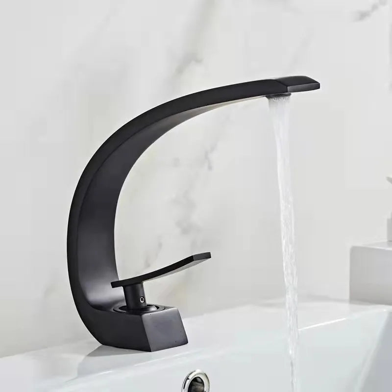 Curved Bathroom Basin Faucet