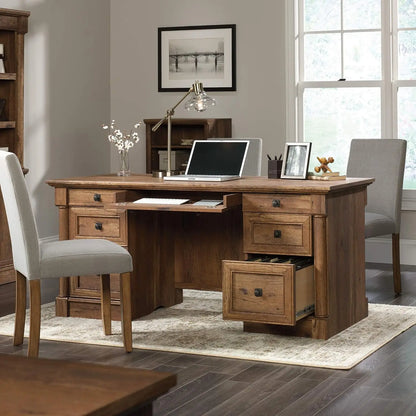Vintage Oak Finish Executive Desk