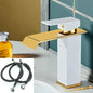 Gold and Black Waterfall Bathroom Faucet
