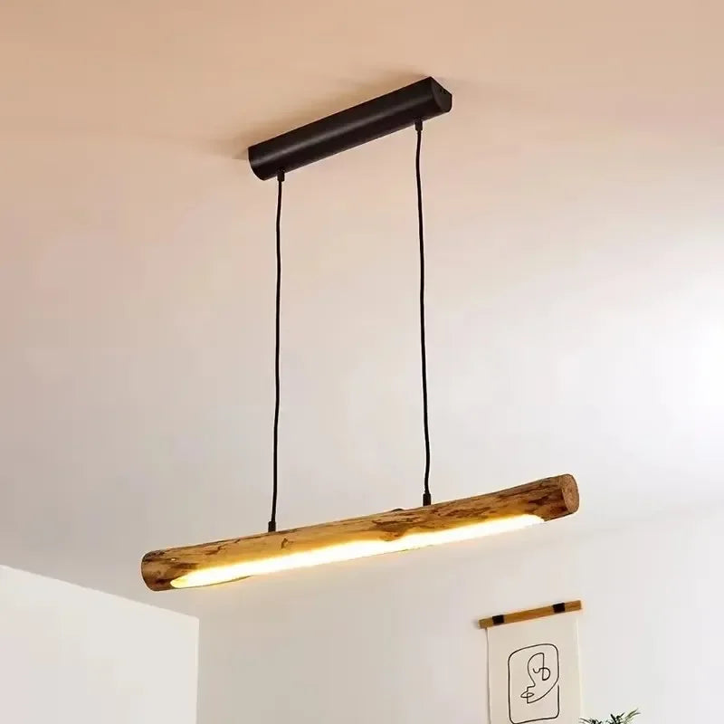 Natural LED Wooden Chandelier Japanese Nordic Minimalist Style
