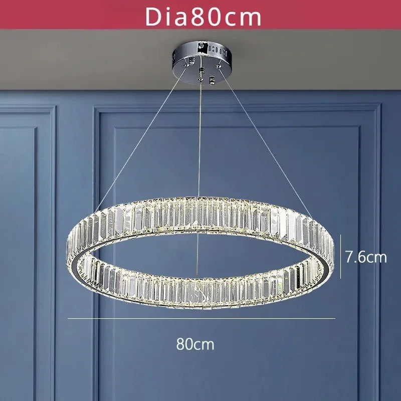 Modern Luxury Crystal Ring Chandelier
