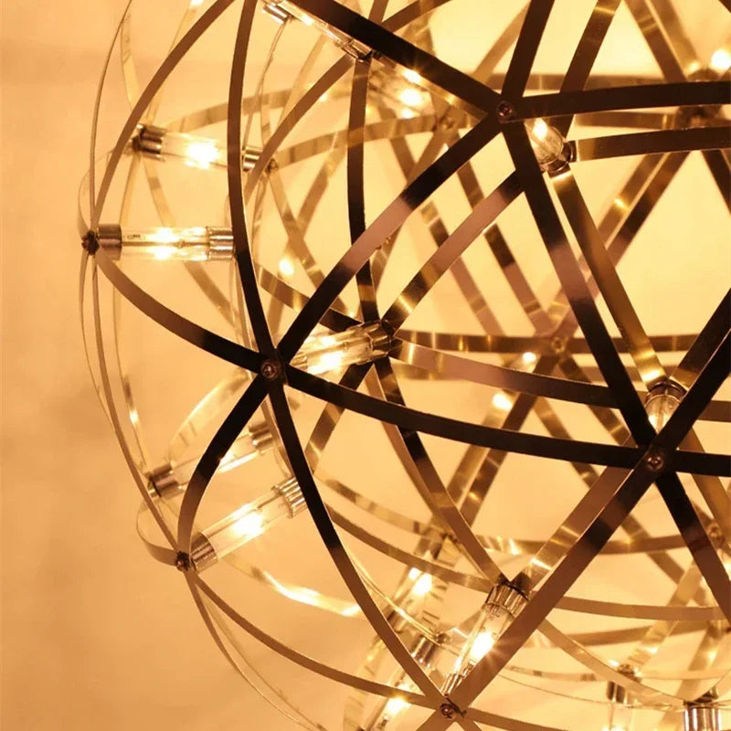 Italy Designer Assembled Spark Ball Led Chandeliers