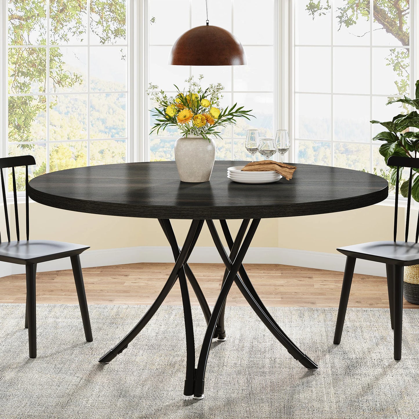 Round Kitchen Dining Table for 4-6 People