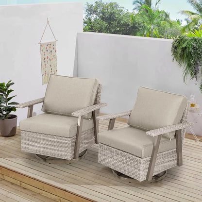 Oversized Swivel Rocking Patio Chairs Set