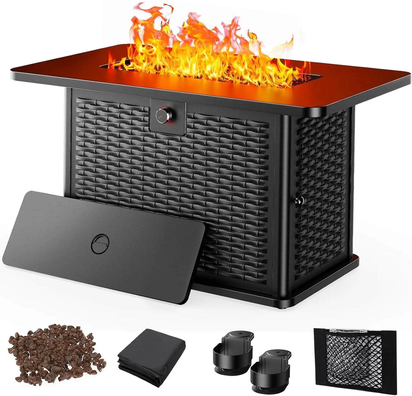 43" Propane Fire Pit Table w/ Waterproof Cover