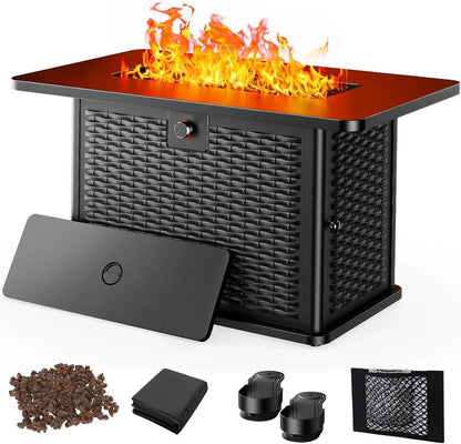 43" Propane Fire Pit Table w/ Waterproof Cover