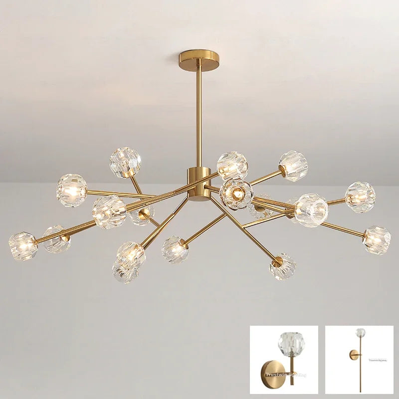 Modern Golden Copper Chandelier