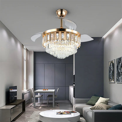 Crystal Ceiling Fan With Light