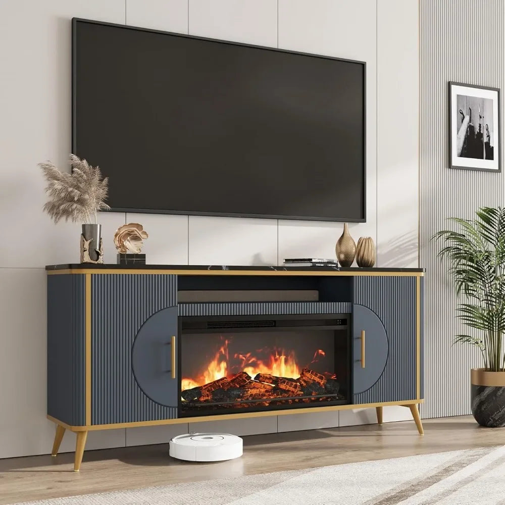 Modern Entertainment Center w/ 30" Electric Fireplace