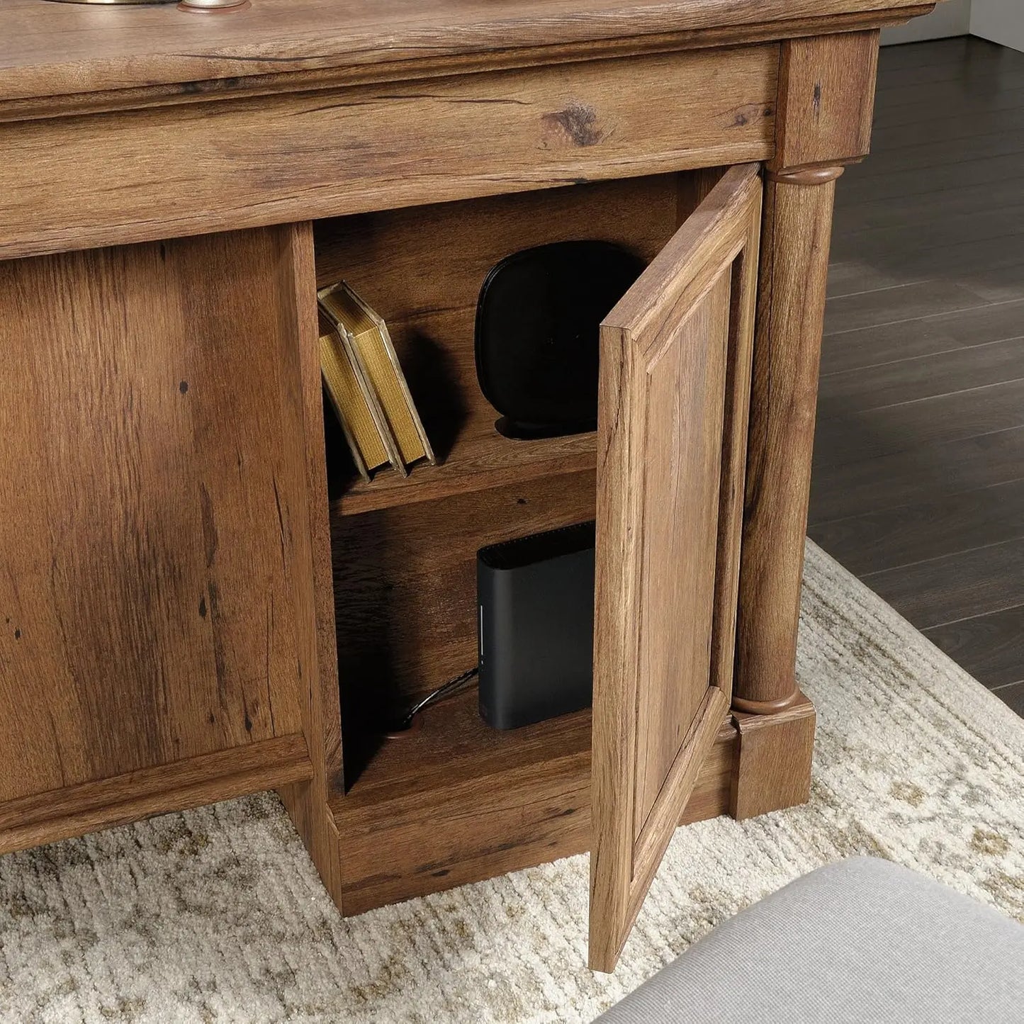 Vintage Oak Finish Executive Desk
