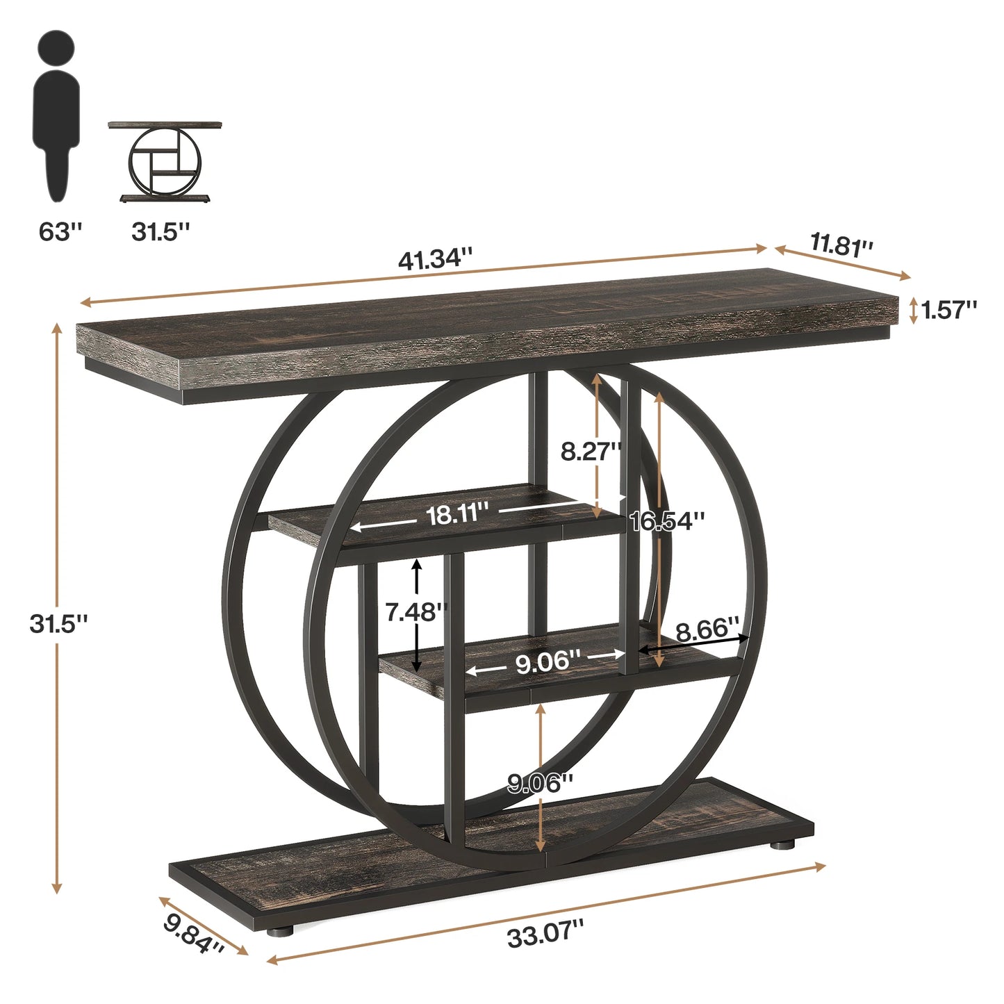 4-Tier Entryway Table,