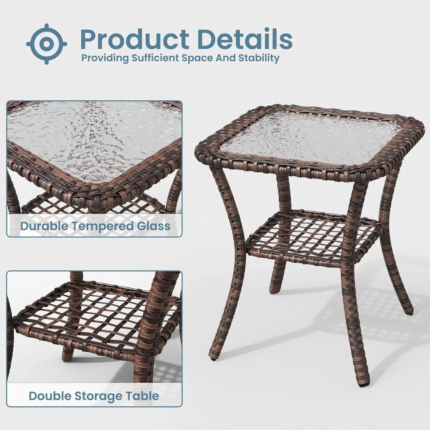 3 Piece Swivel Rocking Patio Furniture Set