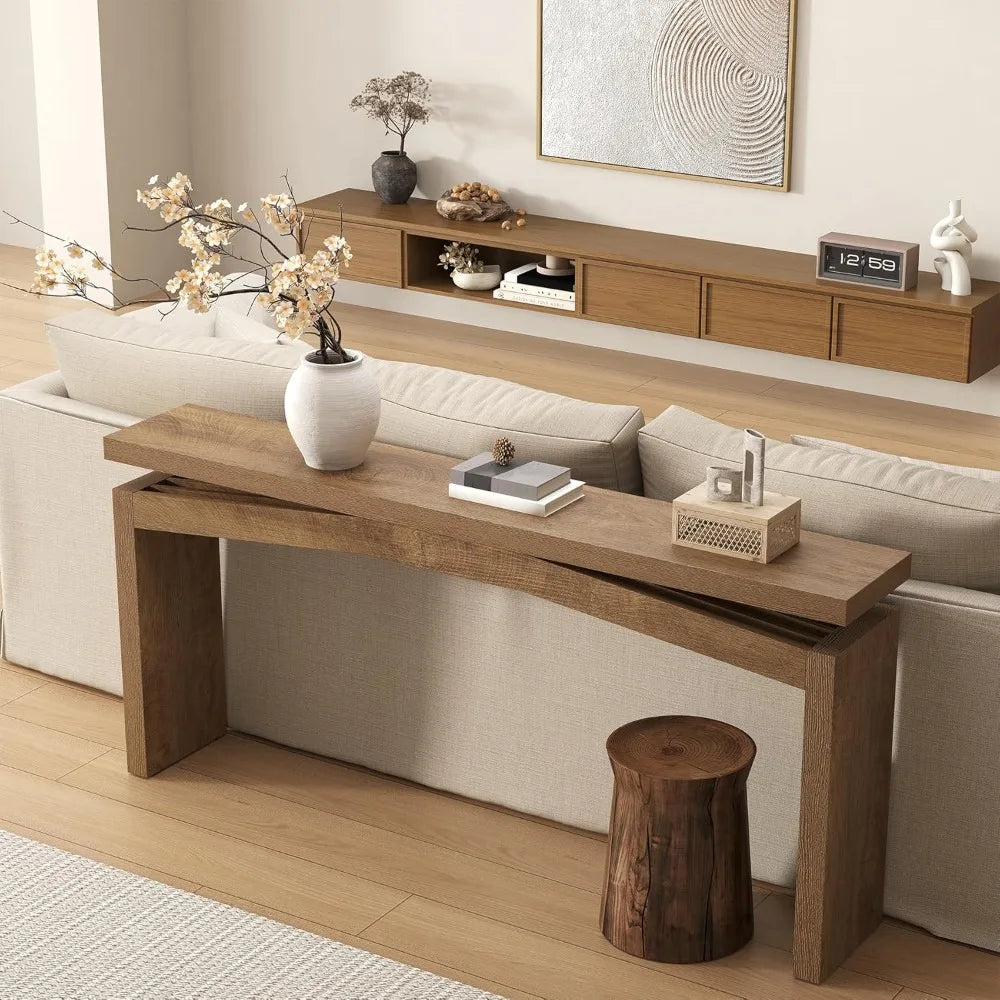 63-Inch Wooden Console Table for Entryway