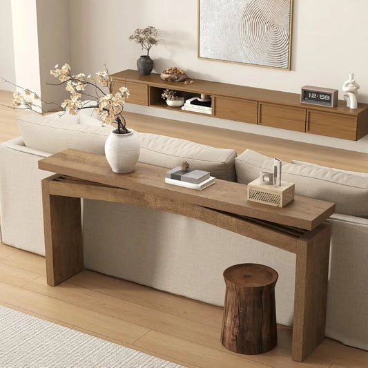 63-Inch Wooden Console Table for Entryway