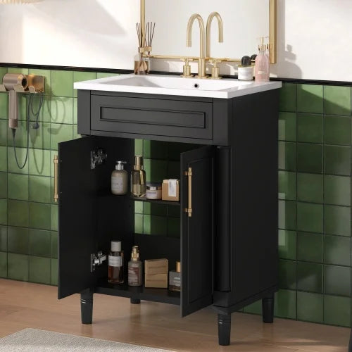 24" Bathroom Vanity with Ceramic Sink