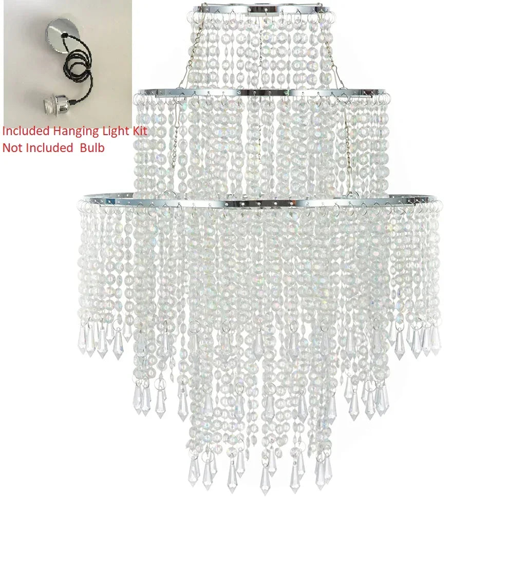 3 Tiers Acrylic Beaded Chandelier