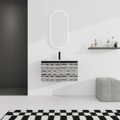 30'' Floating Ceramics Sink w/ Soft-Close Cabinet Door