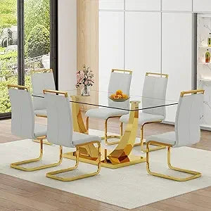 Marble Dining Table Set for 6