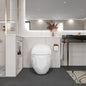 1-Piece Single Flush Egg Shape Toilet in Glossy White