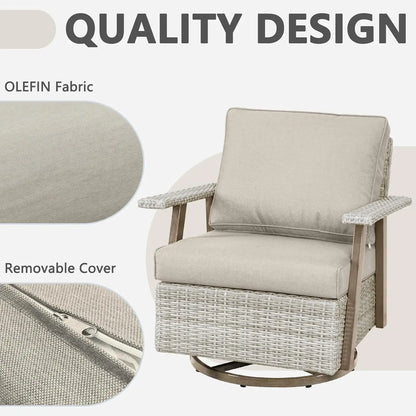 Oversized Swivel Rocking Patio Chairs Set