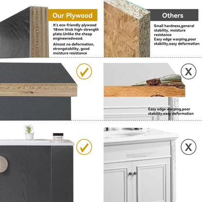 30" Wall Mounted Vanity with 2 Doors Cabinet