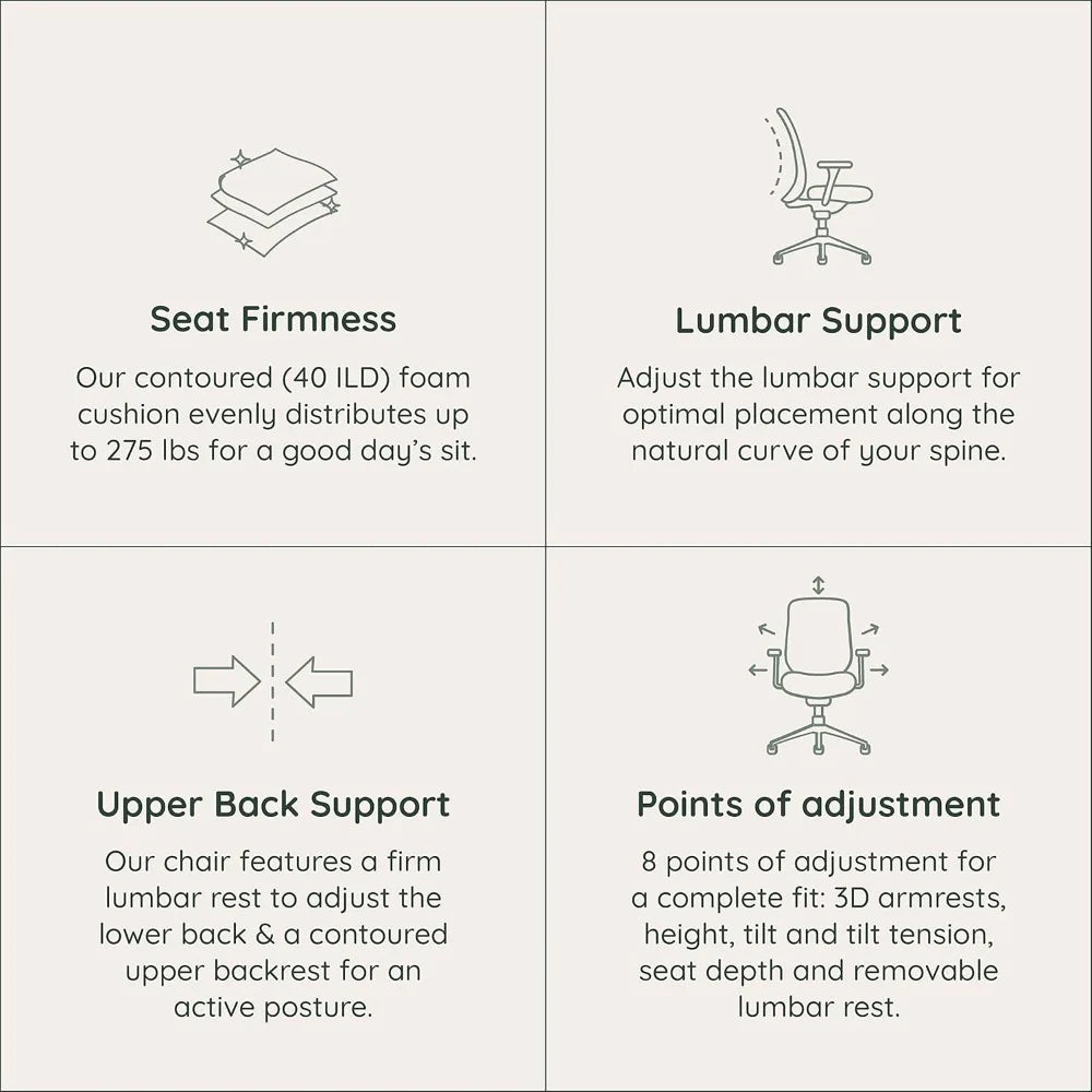 Ergonomic Versatile Desk Chair with Adjustable Lumbar Support