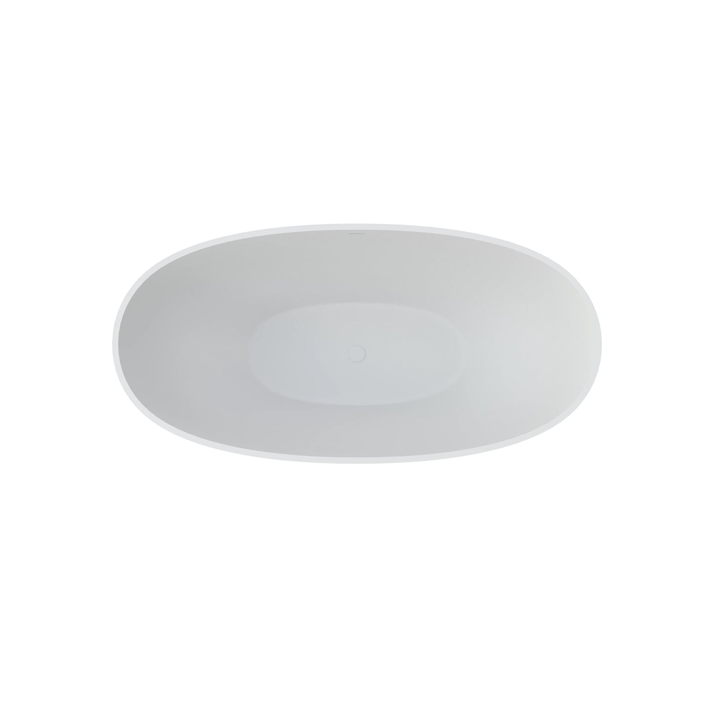 61" Oval Matte Pink Stone Resin Freestanding Bathtub