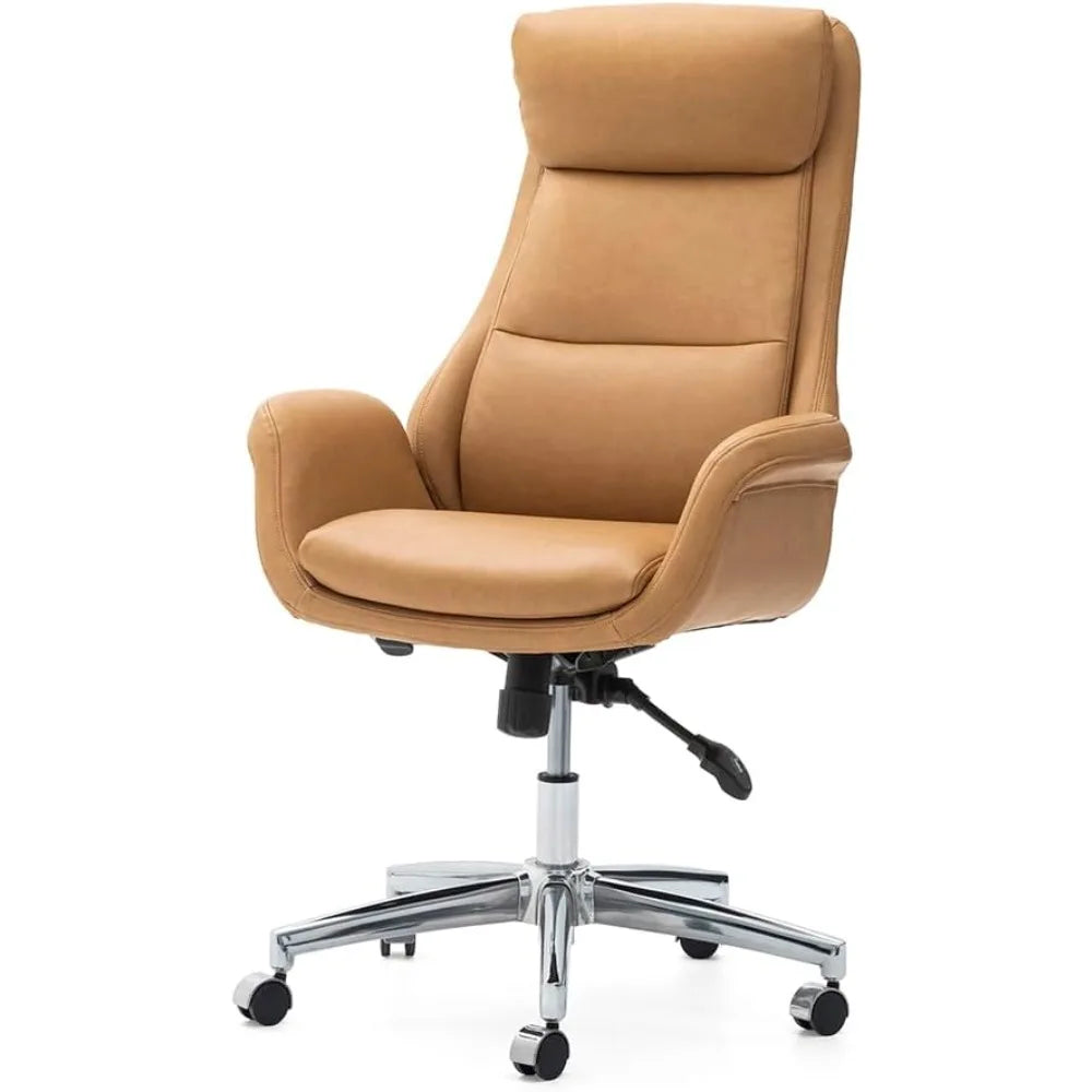 Ergonomic High-Back Leather Executive Office Chair