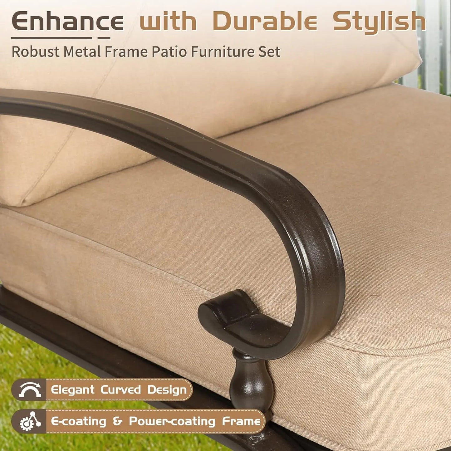 5-Piece Outdoor Metal Patio Furniture Sets
