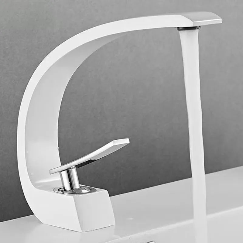 Curved Bathroom Basin Faucet