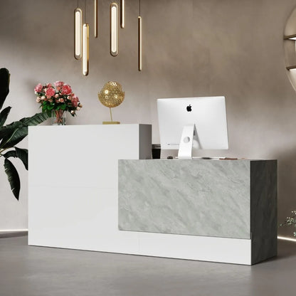 Modern Reception Desk with Shelves