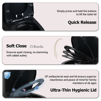 Matte Black Dual-Flush Toilet