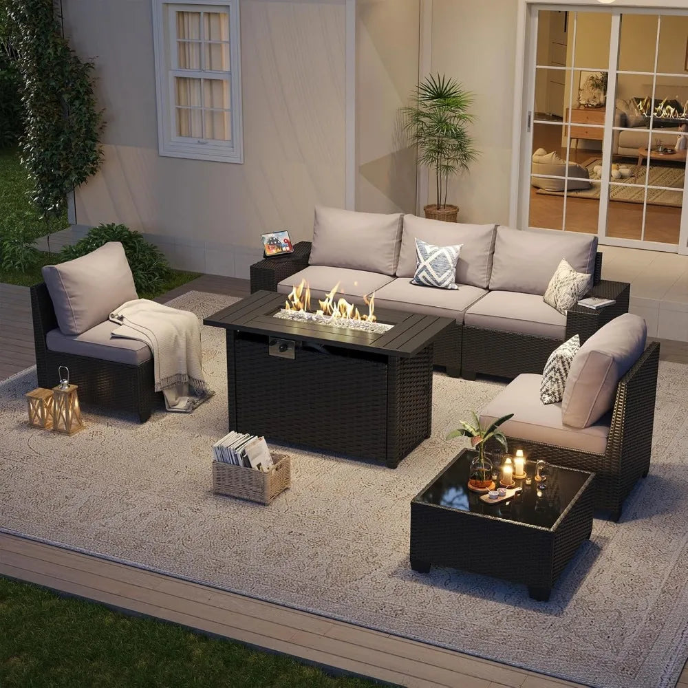 Outdoor Patio Furniture Set with 44'' Fire Pit Table