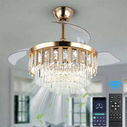 Crystal Ceiling Fan With Light