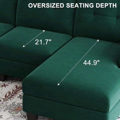 Reversible 4 Seat L Shaped Sofa Sofa with Chaise