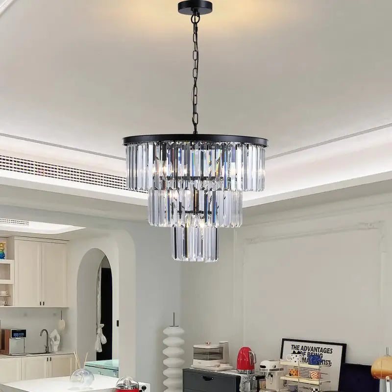 20" 3-Tier Crystal Chandelier
