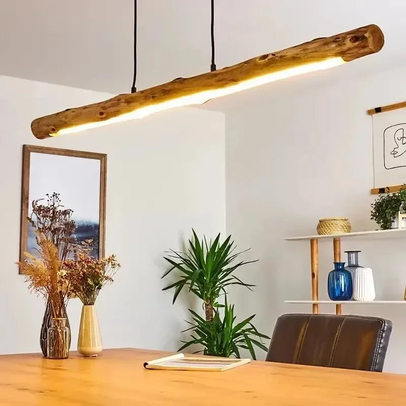 Natural LED Wooden Chandelier Japanese Nordic Minimalist Style