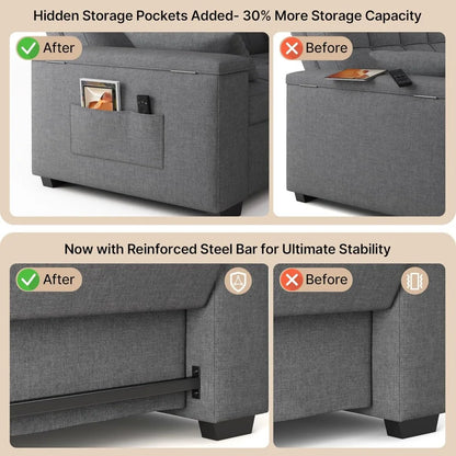 3-in-1 Convertible Sofa Bed Queen Size