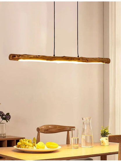 Natural LED Wooden Chandelier Japanese Nordic Minimalist Style