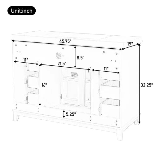 48" Bathroom Vanity with Resin Sink