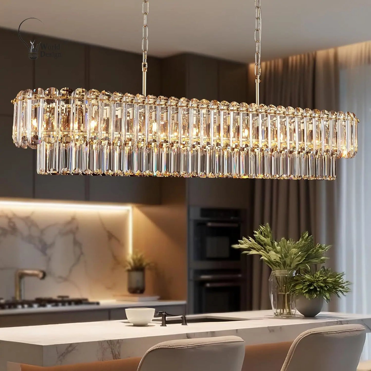 Gold Crystal Chandelier