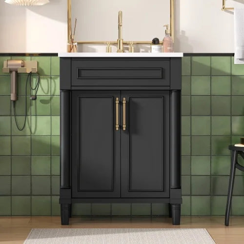24" Bathroom Vanity with Ceramic Sink