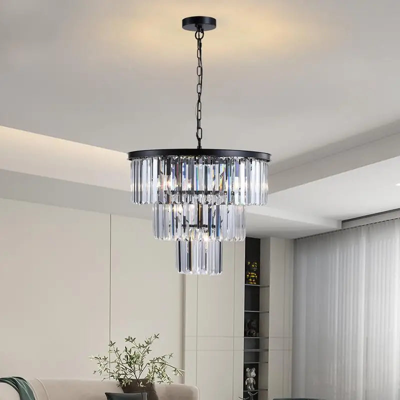 20" 3-Tier Crystal Chandelier